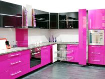 Cocina moderna en rosa